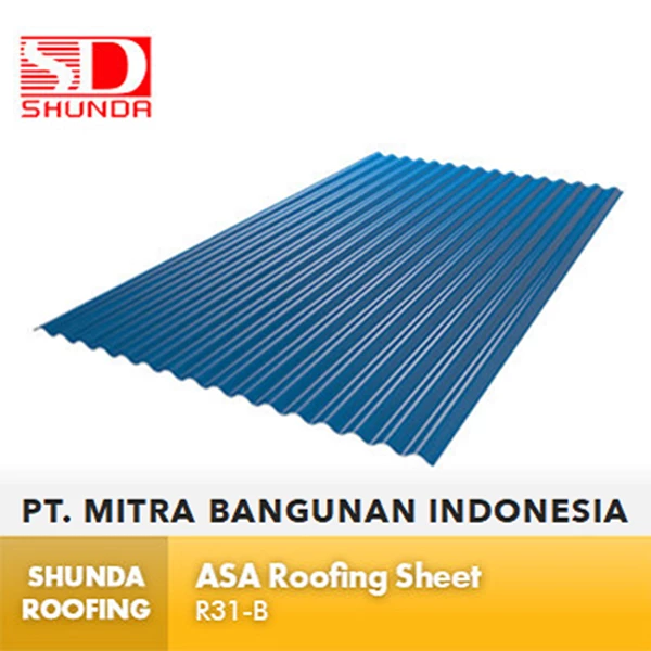 Shunda Roofing Atap UPVC - Blue ASA Roofing Sheet - RA31-B