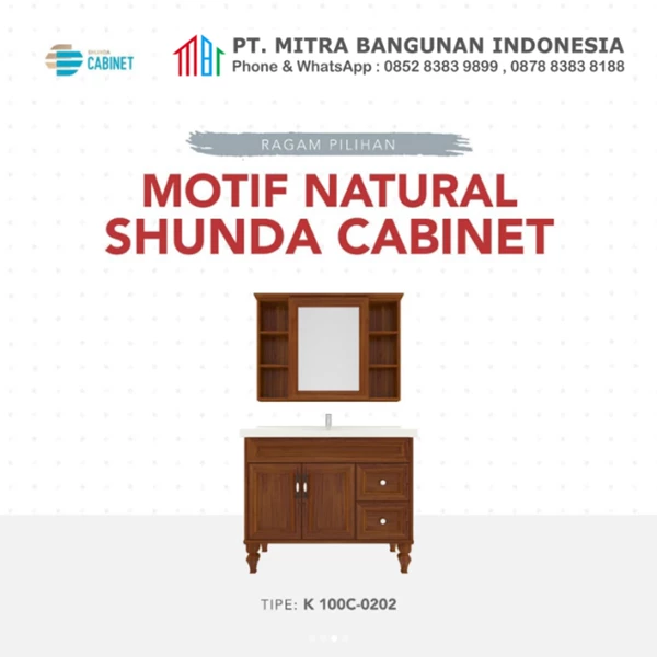 Lemari Arsip Shunda Cabinet PVC - Floor Standing - Brown Alder - K100C-0202
