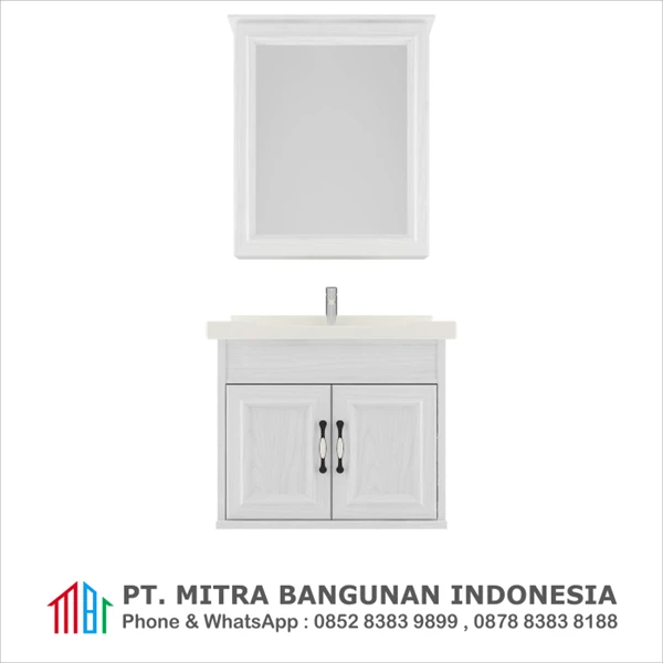 Shunda Cabinet PVC - Wall Mounted - White Woodgrain - G60A-0301