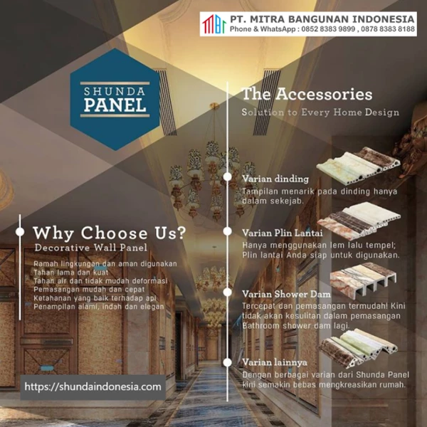 Marmer PVC Shunda Panel - Accessories - SA 07 (Panel Dinding)